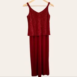 Alex Evenings Red Sparkly Formal Dress